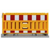 SET | with 20 panel fence | on storage and transport crossbar | without lamp adapter | with red/white foil, type RA1/A | type of barrier NOX yellow